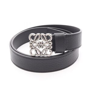 Loewe Belt Chunky Anagram E619237x15183995 Black Leather Belt Men's